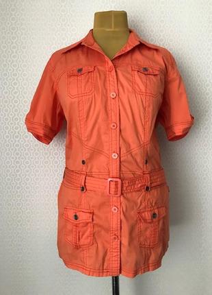 Стильная рубашка - сафари яркого оранжевого цвета от cecil, размер  xl