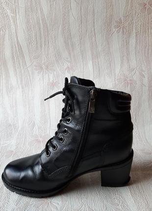 Чёрные деми ботиночки на шнурках и молнии4 фото