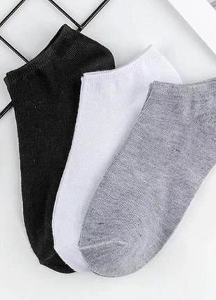 Короткі базові якісні шкарпетки набори від 5 пар білі чорні сірі набір носків носки8 фото