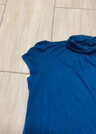 Базовая берюзовая трикотажная футболка под горло вискоза / эластан dorothy perkins m, l3 фото
