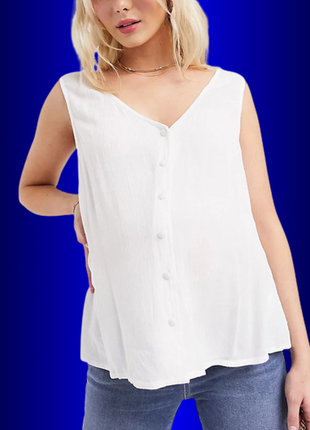 Жіноча біла вишита блуза блузка батального розміру 54 56 58 для вагітних без рукав на гудзиках майка