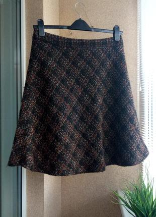 Теплая / утепленная юбка миди из фактурной ткани1 фото