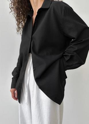 Базова лляна сорочка чорна