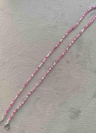 Нежно розовый чокер из бисера яркий ветной чекер разноцветный украшение тренд стильное топ 20233 фото