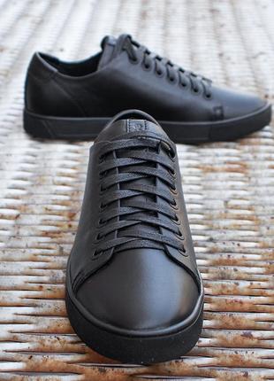 Черные мужские кеды, качественная обувь4 фото