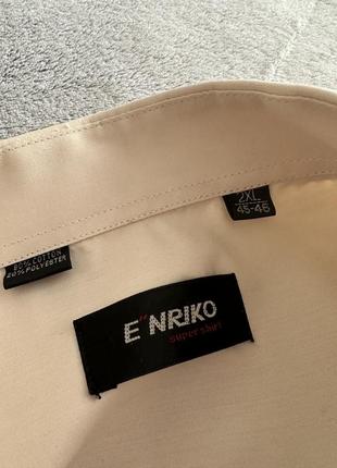 E'nriko брендова нова чоловіча кремова сорочка. з довгим рукавом класична6 фото