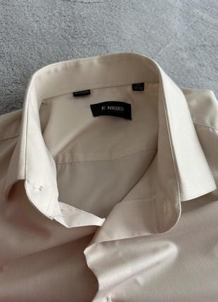 E'nriko брендова нова чоловіча кремова сорочка. з довгим рукавом класична4 фото