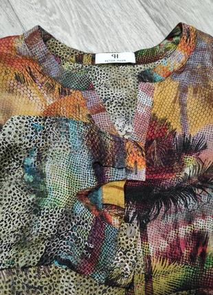 Peter hahn блуза в тропічний принт ніби паєтки блискітки пальми6 фото