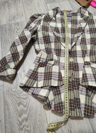Невероятный жакет пиджак lilith коттон в виде isabel marant винтаж в клетку дизайнерский текстурированный oska rundholz7 фото