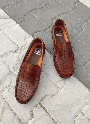 Турецкие мужские мокасины на каблуке luciano bellini, 40 размер, рыжего цвета4 фото