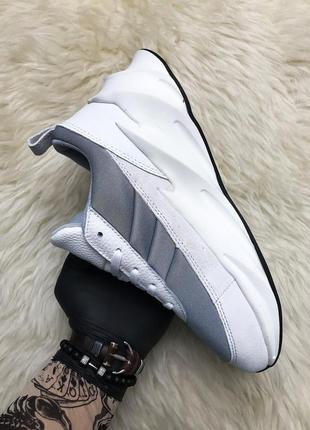 Adidas sharks white gray. мужские серые белые кроссовки адидас.4 фото