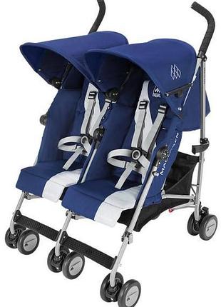 Прогулянкова коляска для двійнят maclaren twin triumph, синій (wm1y120042)
