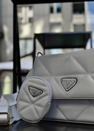 Женская сумка prada white(silver)