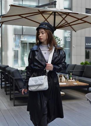 Женская сумка prada white(silver)5 фото