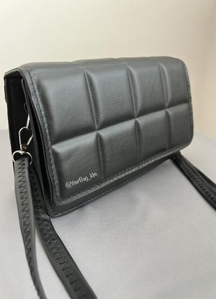 Сумка клатч женская черная, каркасная мини сумочка женская, черная базовая стильная3 фото