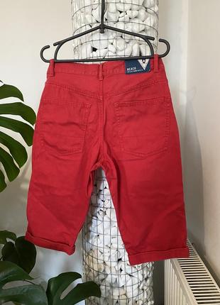 H&m джинсові шорти з карманами літні чоловічі підліткові на юнака червоні