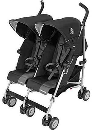 Прогулянкова коляска для двійнят maclaren twin triumph, чорний із сірим (wm1y120032)
