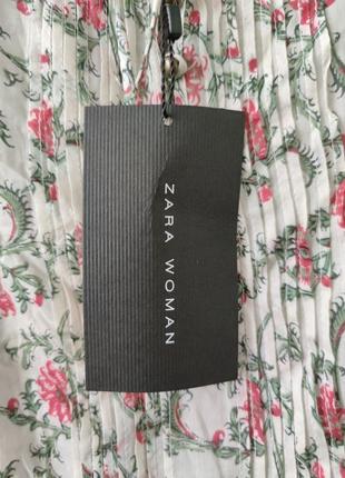 New шелковая батистовая блуза туника цветочный принт zara woman /772/3 фото