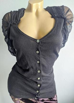 Трикотажна кофтинка з шовковими рукавами.