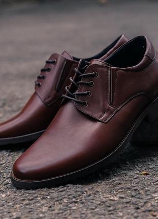 Коричневі шкіряні туфлі brogue