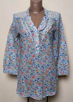 Батистовая блузка рубашка туника цветочный принт zara woman /1256/1 фото