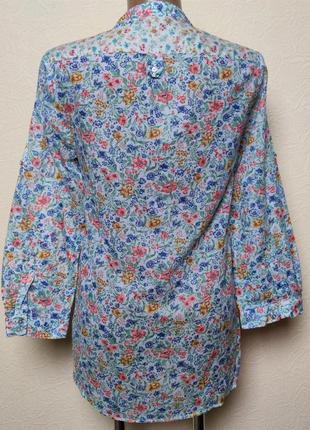 Батистовая блузка рубашка туника цветочный принт zara woman /1256/7 фото
