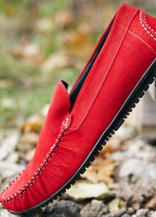 Красные мокасины prime shoes 42, 45 размеры6 фото