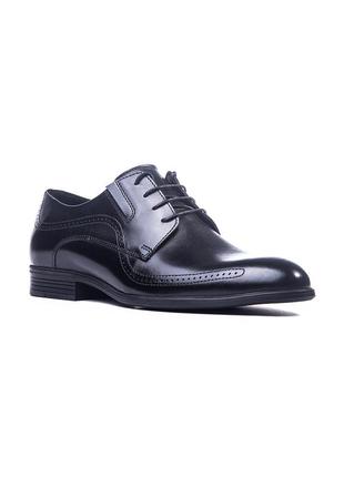 Зручні чорні туфлі на шнурівці ikos 338.2