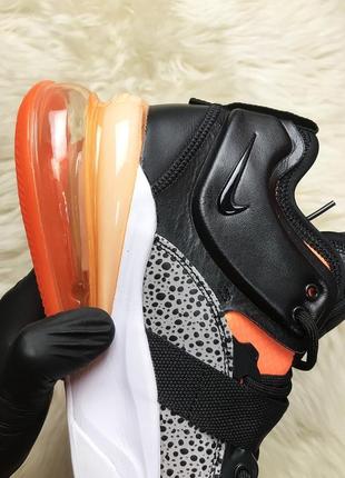 Nike air force 270 black orange. мужские демисезонные чёрные кроссовки найк. кожа2 фото
