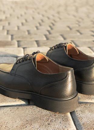 Casual чоловічі туфлі. чорні шкіряні дербі для важливих подій!3 фото