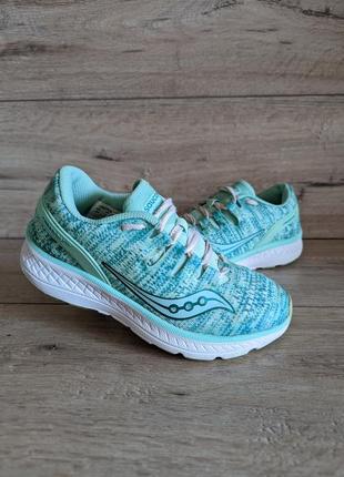 Детские мятные кроссовки б/у saucony freedom iso 31-32 р 20.5 см4 фото