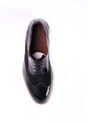 Туфли броги, лакированные черные 42 размер1 фото