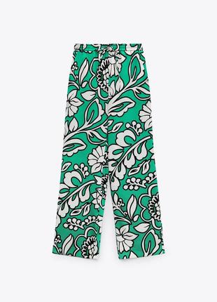 Літні штани брюки жіночі з квітами zara