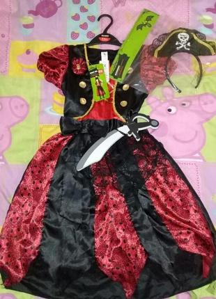Карнавальное платье пиратки 5-6лет.