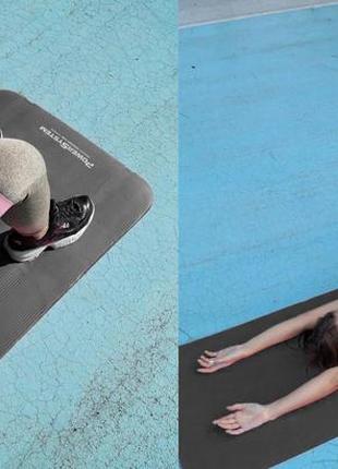 Килимок для йоги та фітнесу power system ps-4017 nbr fitness yoga mat plus black (180х61х1)5 фото