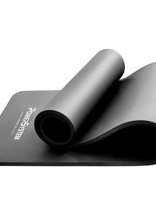 Коврик для йоги и фитнеса power system ps-4017 nbr fitness yoga mat plus black (180х61х1)2 фото