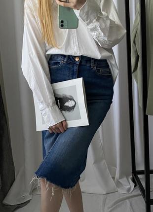Трендовая джинсовая миди юбка m&amp;s1 фото