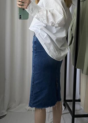Трендовая джинсовая миди юбка m&amp;s4 фото