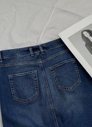 Трендовая джинсовая миди юбка m&amp;s8 фото