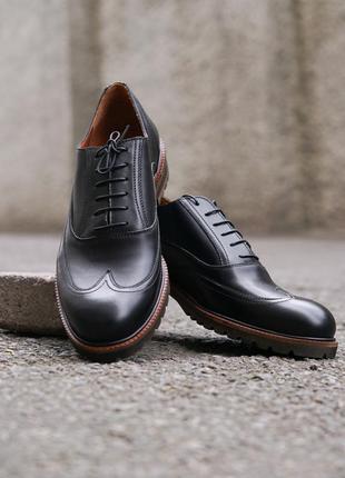 Туфли броги черные ікос - 44,5 размер на стопу 29,5 см