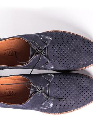 Чоловічі літні туфлі vadrus нубук сіро-сині , 40 розмір2 фото