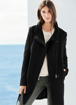 Черное пальто косуха1 фото