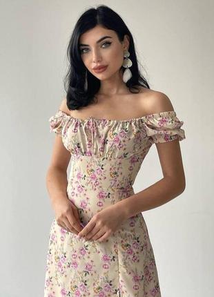 Жіноча сукня міді з розрізом,женское платье миди с разрезом3 фото