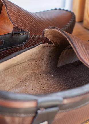 Коричневые мужские мокасины 40, 41, 42 размер - польская кожаная обувь!6 фото