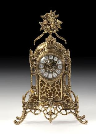 Настольный набор virtus часы и канделябры золотистый 5520-4202