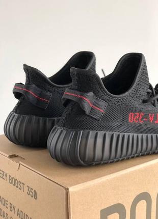 Чоловічі кросівки adidas yeezy boost 350 v2 black red 40-41-42-43-456 фото