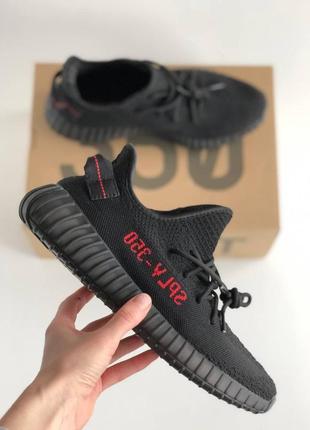 Чоловічі кросівки adidas yeezy boost 350 v2 black red 40-41-42-43-455 фото