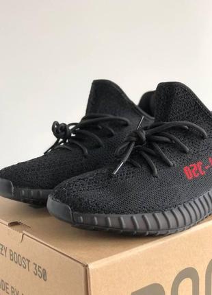 Чоловічі кросівки adidas yeezy boost 350 v2 black red 40-41-42-43-458 фото
