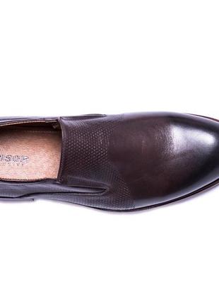 Туфлі шкіряні, коричневі sensor 106 без шнурівки