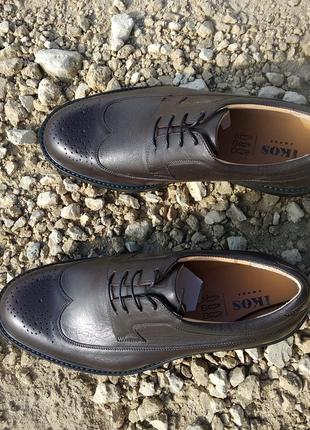Коричневі туфлі оксфорди на товстій підошві 42,5 розмір - на стопу 28 см